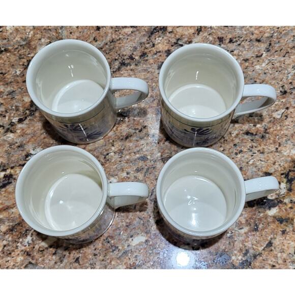 Lotus Flower Coffee Mugs Made In England (set of 4) - Picture 3 of 15